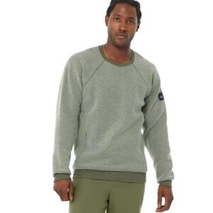 ALO Yoga Men's Olive Crewneck Sweater
